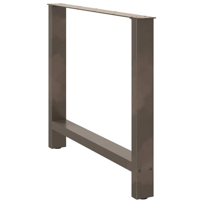 vidaXL Dining Table Legs Natural Steel 2 pcs 100x(72-73) cm Steel