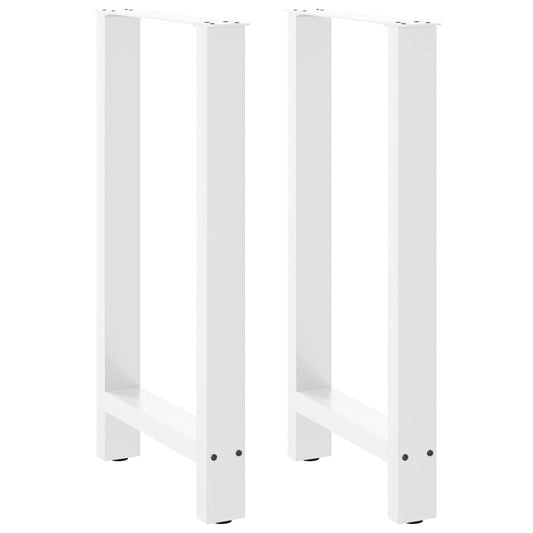 vidaXL Bar Table Legs White 2 pcs 40x(90-91) cm Steel
