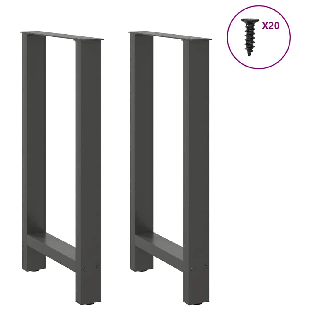 vidaXL Bar Table Legs Anthracite 2 pcs 40x(90-91) cm Steel