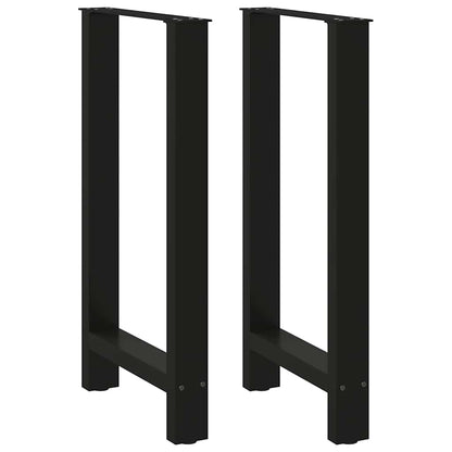 vidaXL Bar Table Legs Black 2 pcs 50x(90-91) cm Steel