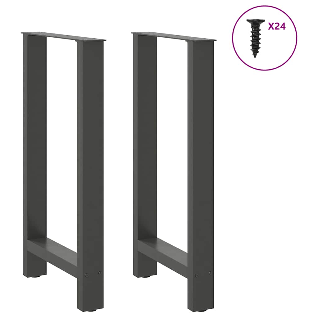 vidaXL Bar Table Legs Anthracite 2 pcs 50x(90-91) cm Steel