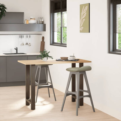 vidaXL Bar Table Legs Natural Steel 2 pcs 50x(90-91) cm Steel