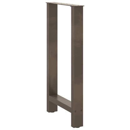 vidaXL Bar Table Legs Natural Steel 2 pcs 50x(90-91) cm Steel