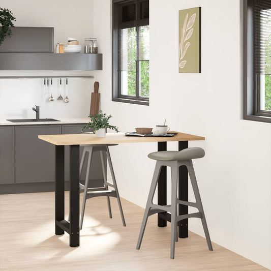 vidaXL Bar Table Legs Black 2 pcs 60x(90-91) cm Steel