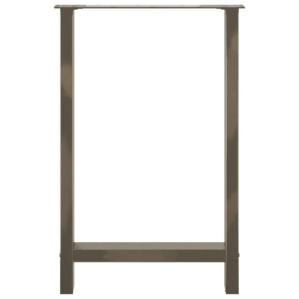 vidaXL Bar Table Legs Natural Steel 2 pcs 60x(90-91) cm Steel