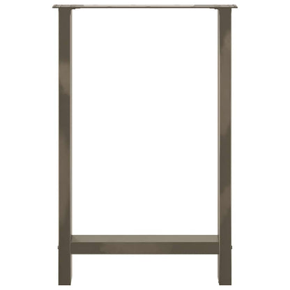 vidaXL Bar Table Legs Natural Steel 2 pcs 60x(90-91) cm Steel