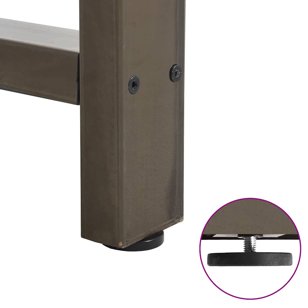 vidaXL Bar Table Legs Natural Steel 2 pcs 40x(100-101) cm Steel