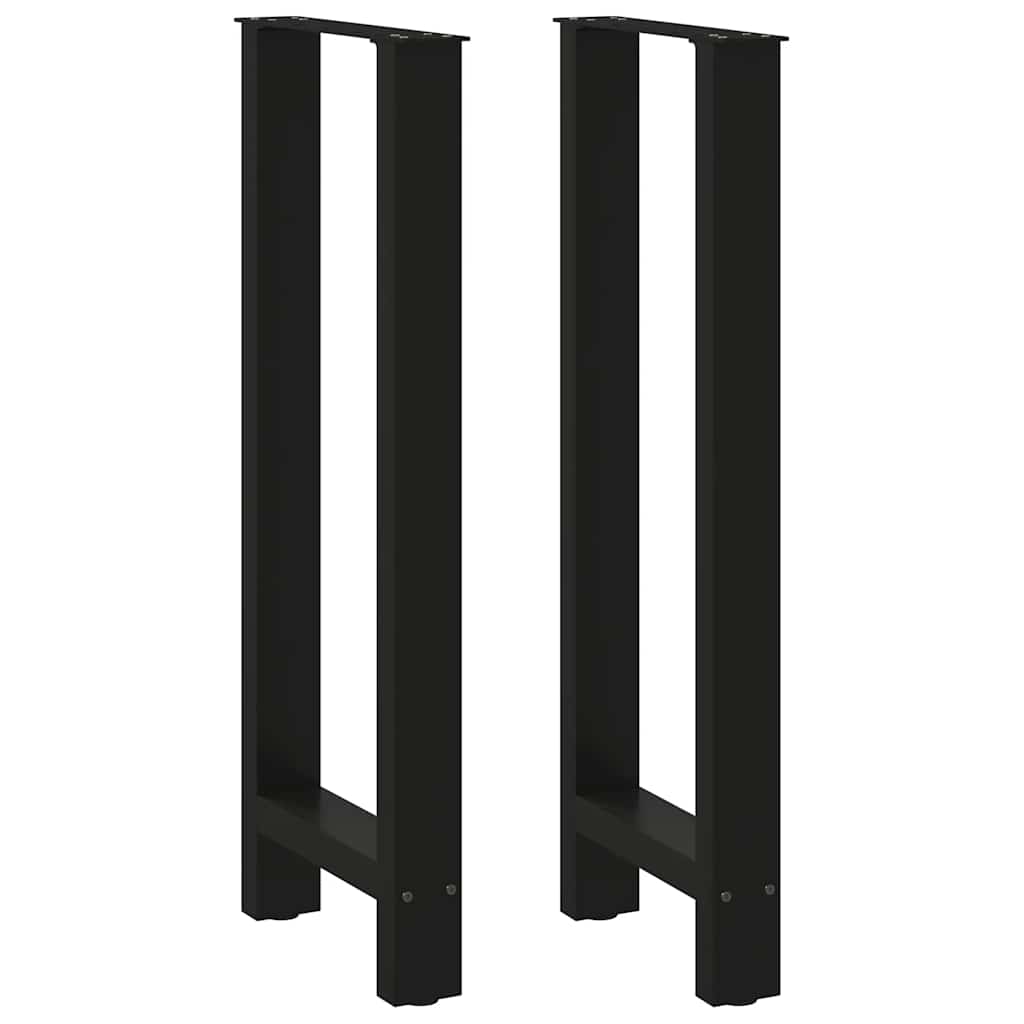 vidaXL Bar Table Legs Black 2 pcs 50x(100-101) cm Steel