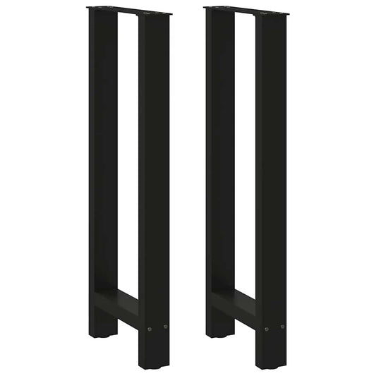 vidaXL Bar Table Legs Black 2 pcs 50x(100-101) cm Steel
