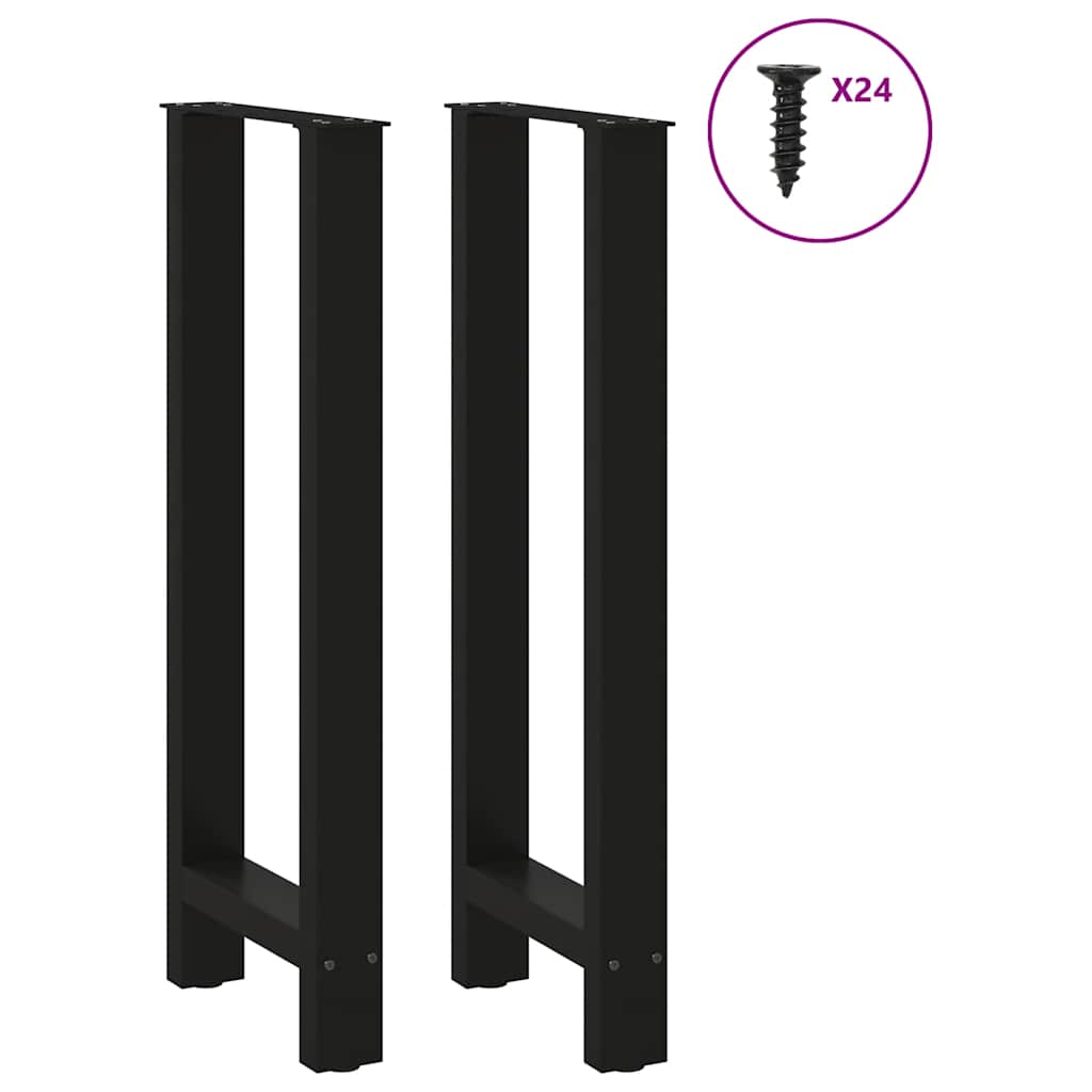 vidaXL Bar Table Legs Black 2 pcs 50x(100-101) cm Steel
