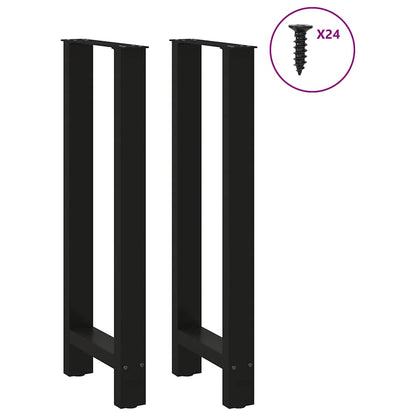 vidaXL Bar Table Legs Black 2 pcs 50x(100-101) cm Steel