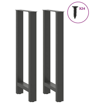 vidaXL Bar Table Legs Anthracite 2 pcs 50x(100-101) cm Steel