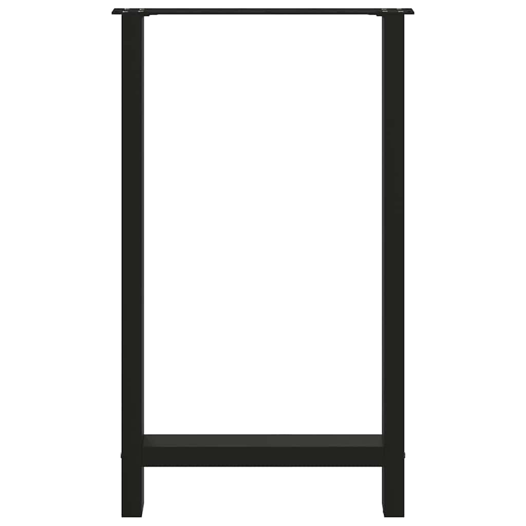 vidaXL Bar Table Legs Black 2 pcs 60x(100-101) cm Steel