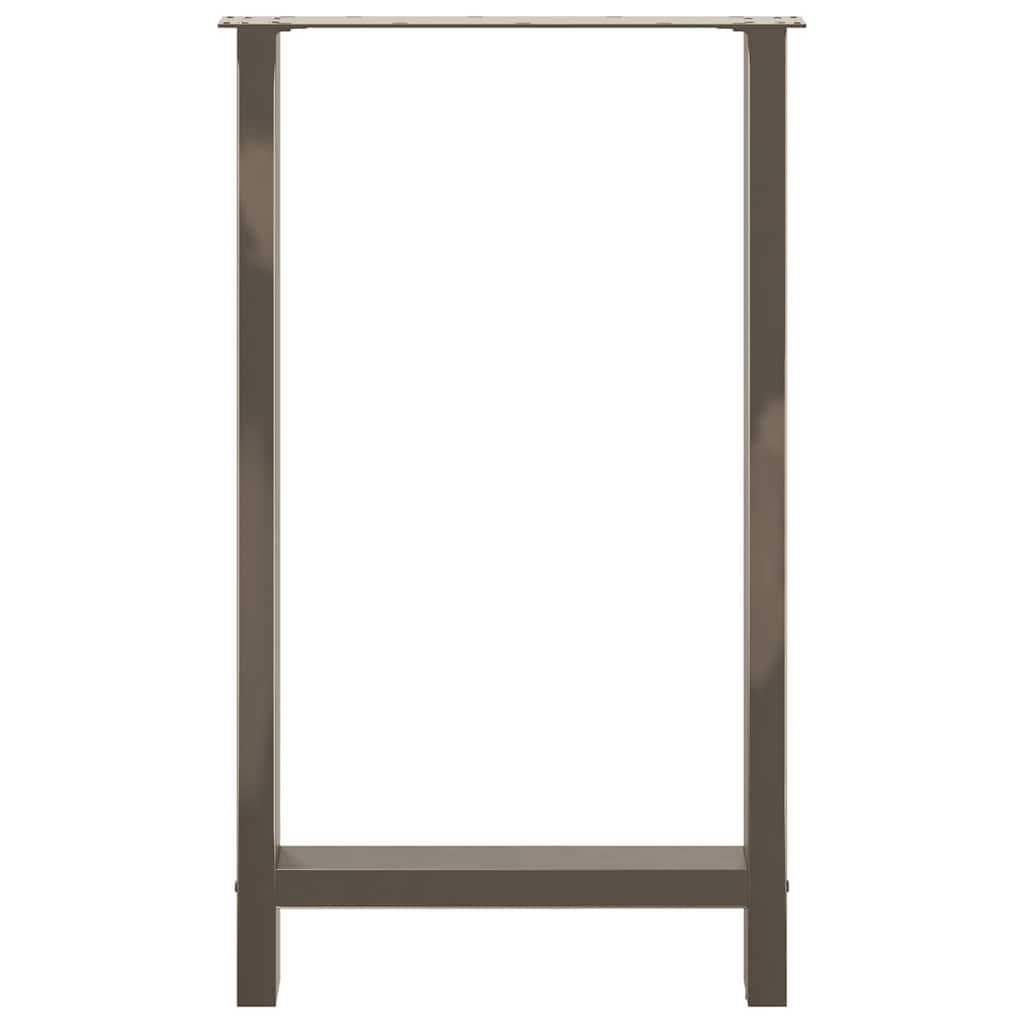vidaXL Bar Table Legs Natural Steel 2 pcs 60x(100-101) cm Steel