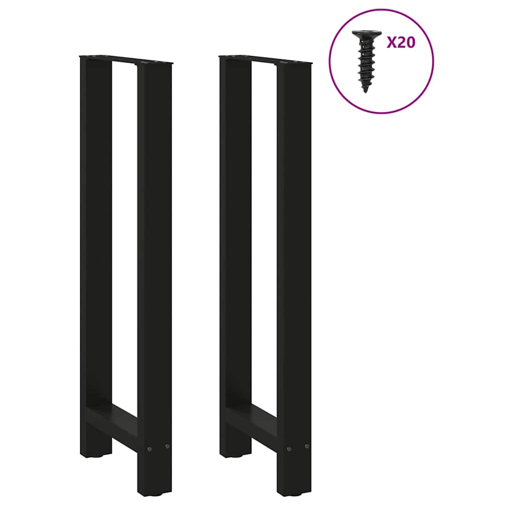 vidaXL Bar Table Legs Black 2 pcs 40x(110-111) cm Steel