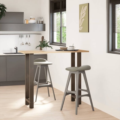 vidaXL Bar Table Legs Natural Steel 2 pcs 50x(110-111) cm Steel