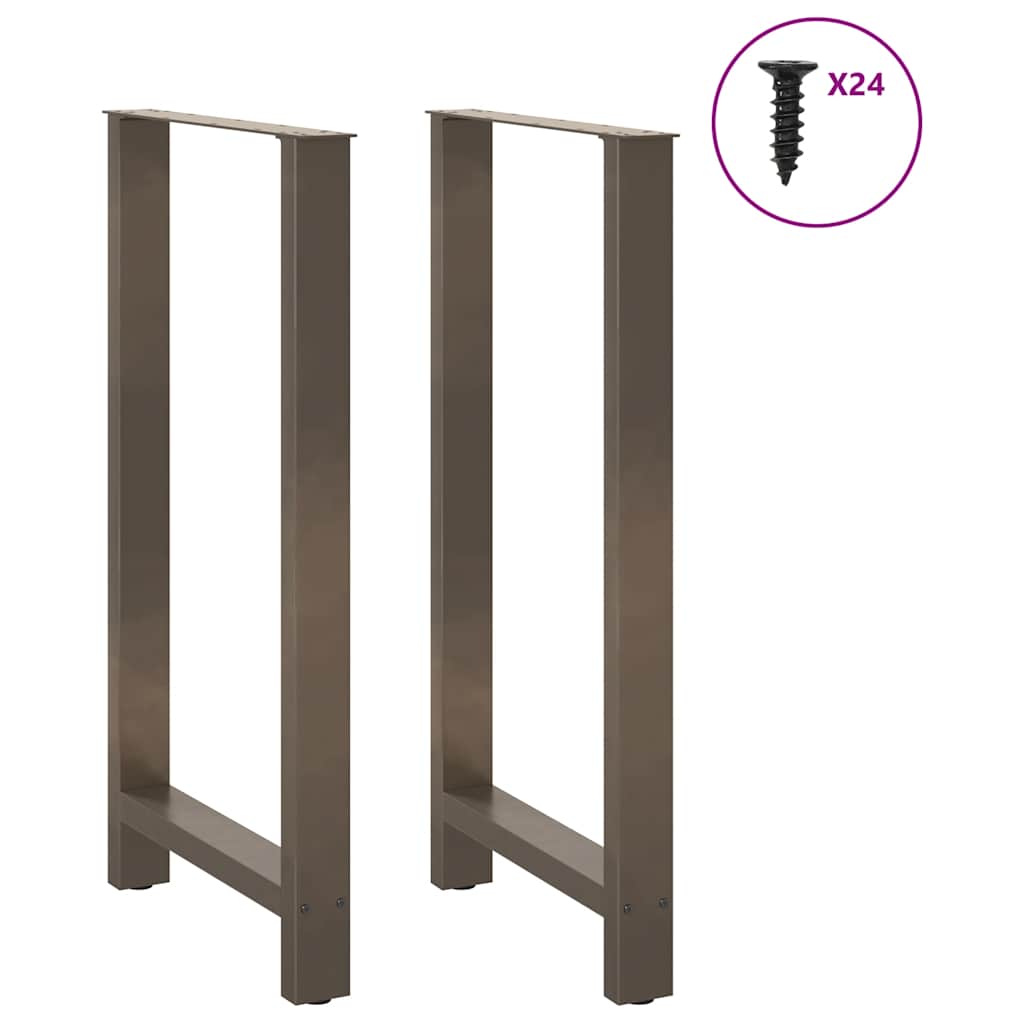 vidaXL Bar Table Legs Natural Steel 2 pcs 60x(110-111) cm Steel