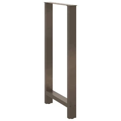 vidaXL Bar Table Legs Natural Steel 2 pcs 60x(110-111) cm Steel
