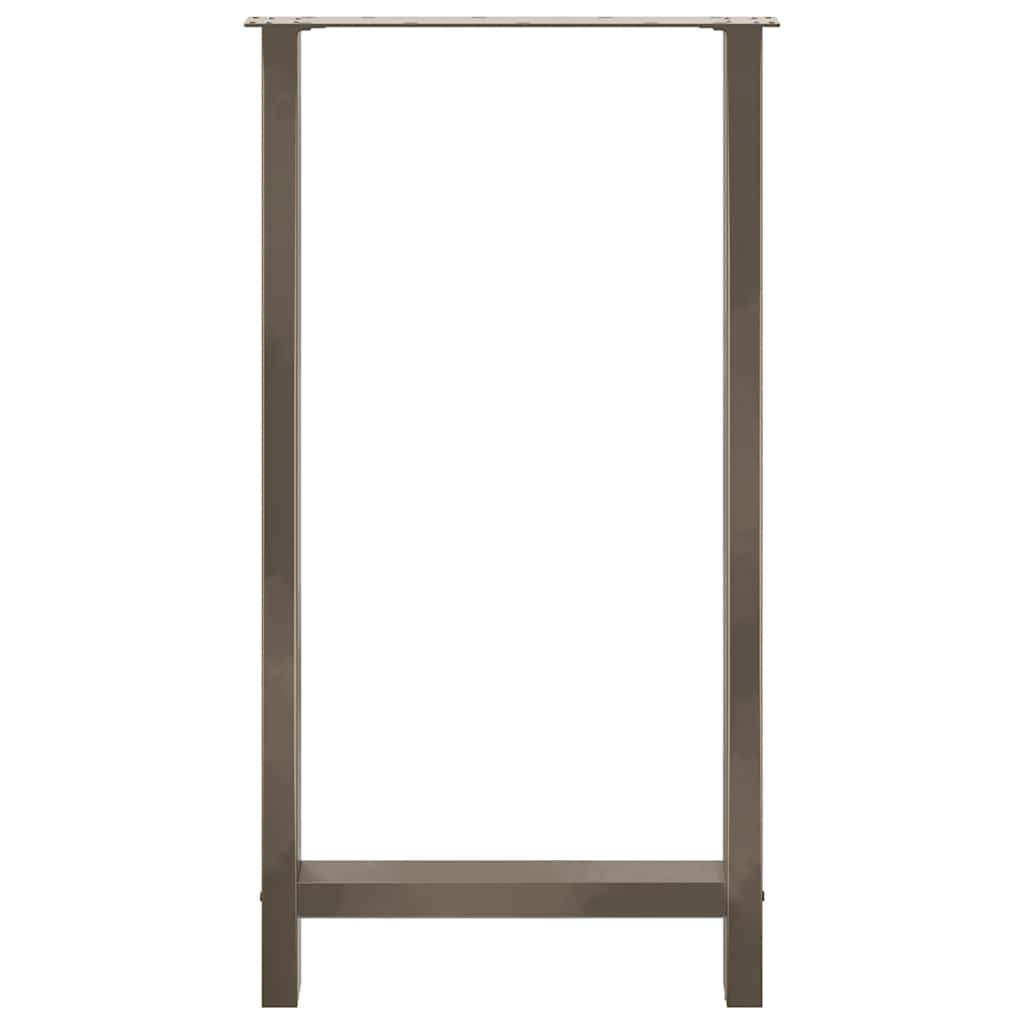 vidaXL Bar Table Legs Natural Steel 2 pcs 60x(110-111) cm Steel