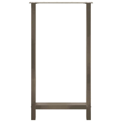 vidaXL Bar Table Legs Natural Steel 2 pcs 60x(110-111) cm Steel