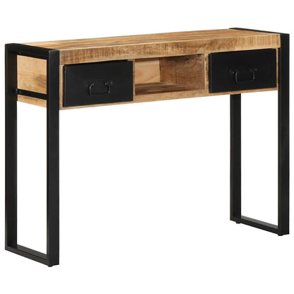 vidaXL Console Table 100x35x75 cm Solid Rough Wood Mango