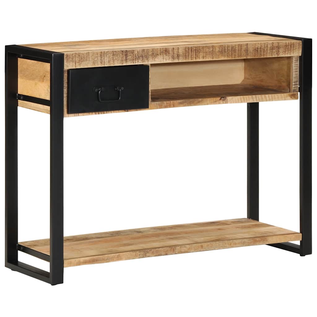 vidaXL Console Table 100x35x75 cm Solid Rough Wood Mango