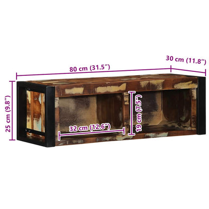 vidaXL TV Cabinet Multicolour 80x30x25 cm Solid Wood Reclaimed