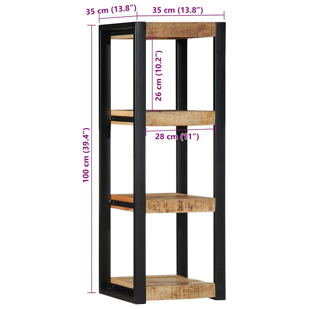 vidaXL Wall Shelf 35x35x100 cm Solid Rough Wood Mango