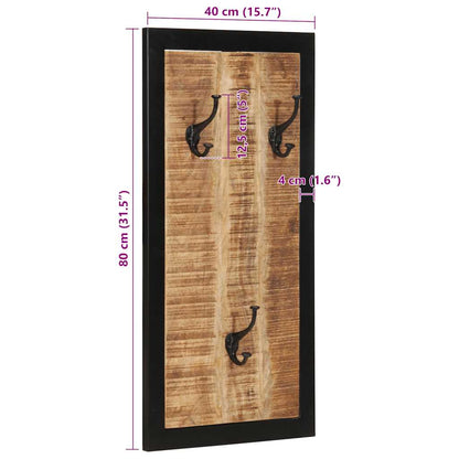 vidaXL Coat Rack 40x2x80 cm Solid Rough Wood Mango