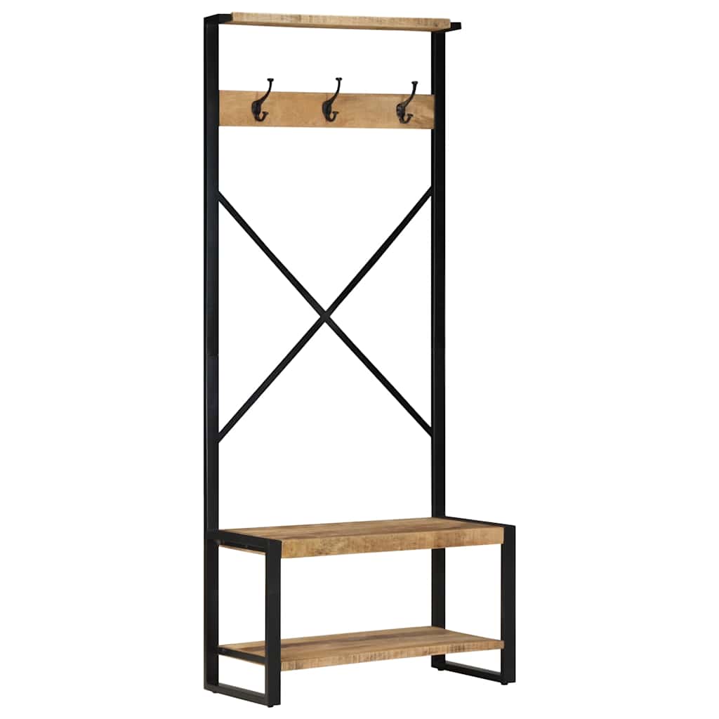 vidaXL Clothes Rack 80x40x190 cm Solid Rough Wood Mango