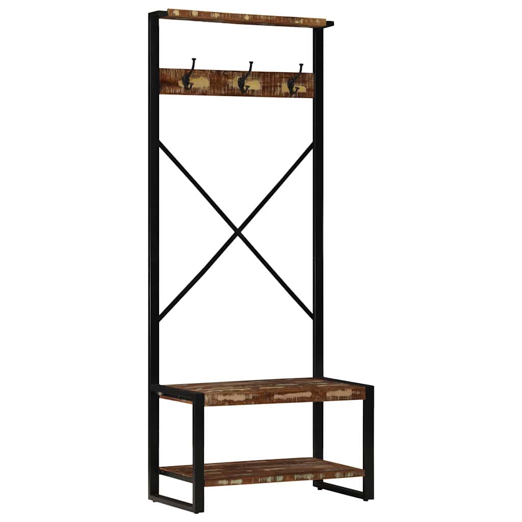 vidaXL Clothes Rack Multicolour 80x40x190 cm Solid Wood Reclaimed