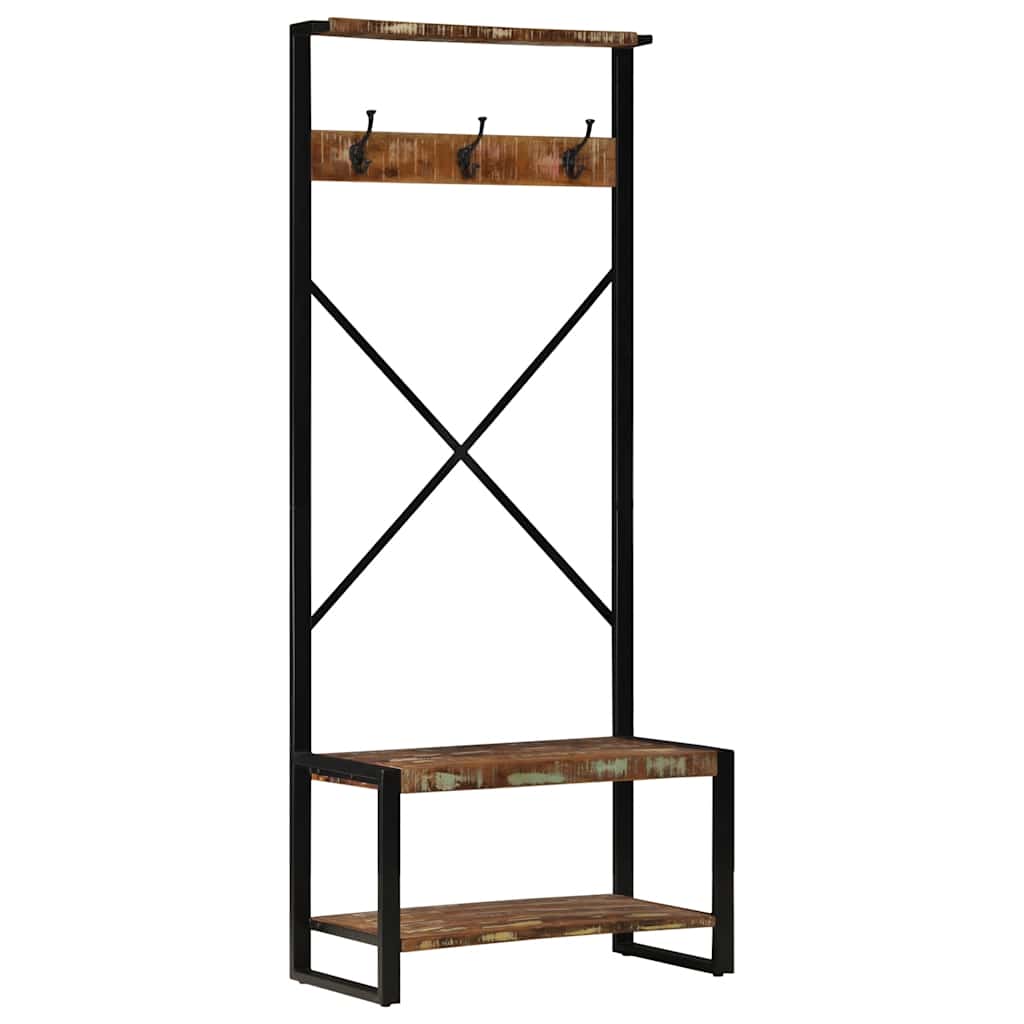 vidaXL Clothes Rack Multicolour 80x40x190 cm Solid Wood Reclaimed
