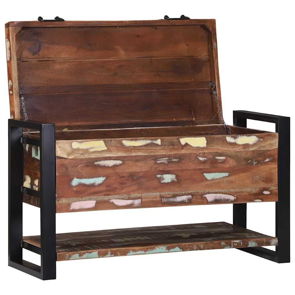 vidaXL Storage Box Multicolour 80 x 35 x 45 cm Solid Reclaim wood