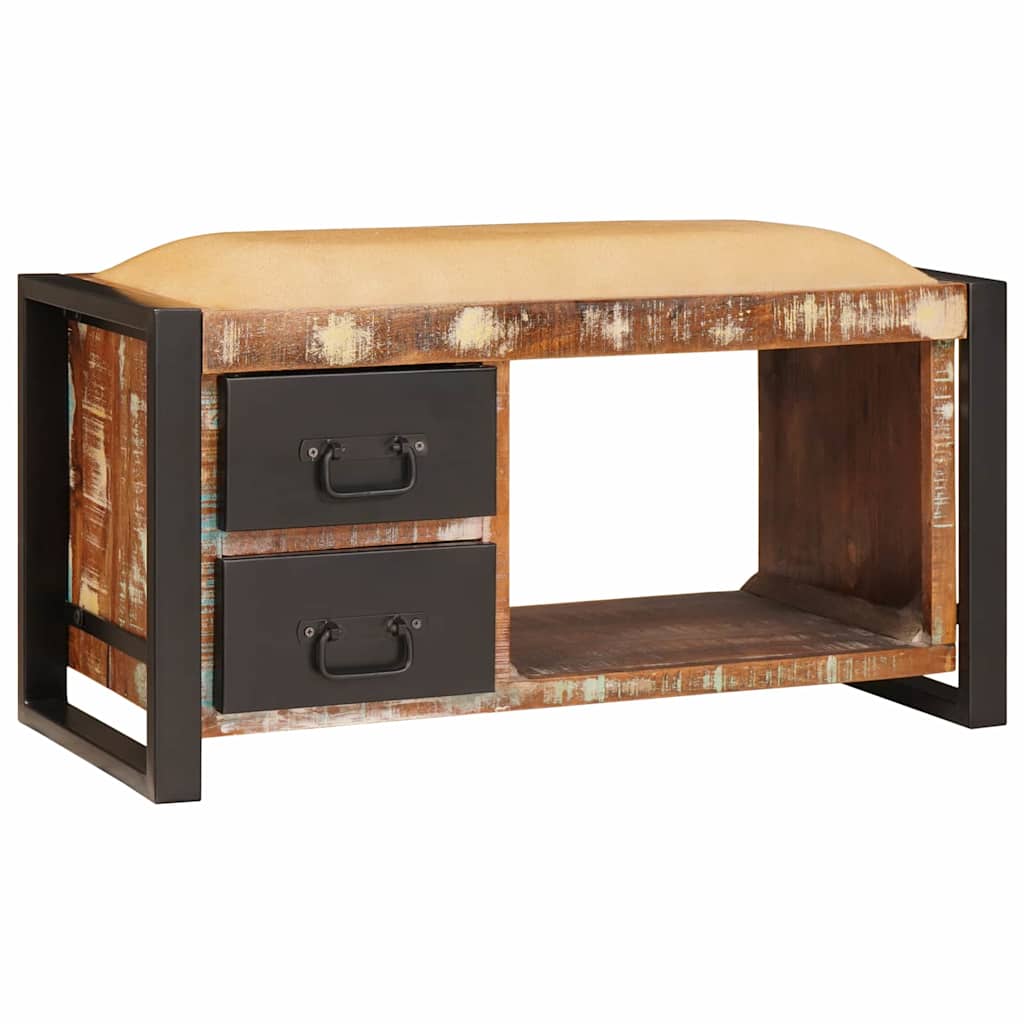 vidaXL Storage Bench Multicolour 80 x 35 x 40 cm Solid Reclaim wood