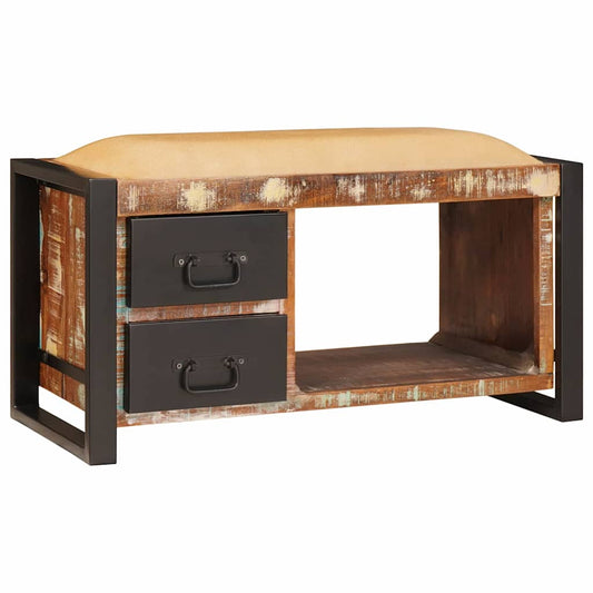 vidaXL Storage Bench Multicolour 80 x 35 x 40 cm Solid Reclaim wood