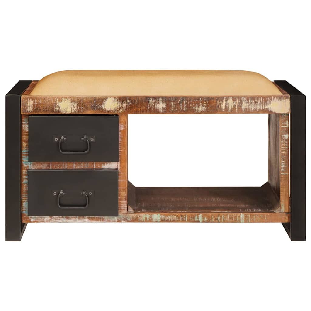 vidaXL Storage Bench Multicolour 80 x 35 x 40 cm Solid Reclaim wood