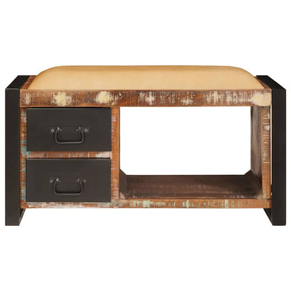 vidaXL Storage Bench Multicolour 80 x 35 x 40 cm Solid Reclaim wood