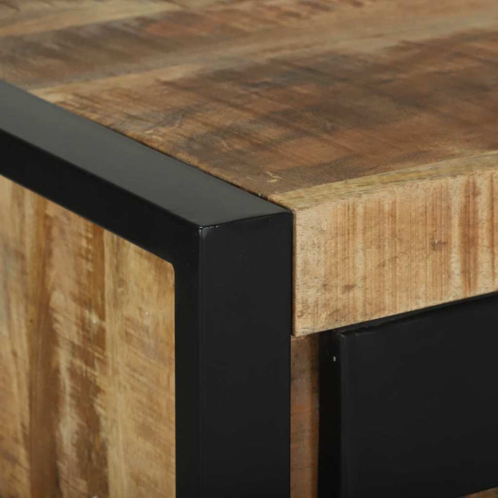 vidaXL End Table with Drawer Brown 40 x 40 x 80 cm Solid Mango Wood