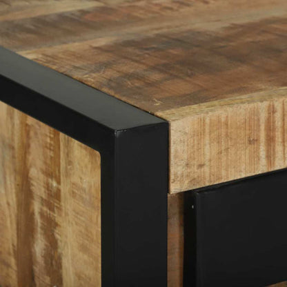 vidaXL End Table with Drawer Brown 40 x 40 x 80 cm Solid Mango Wood