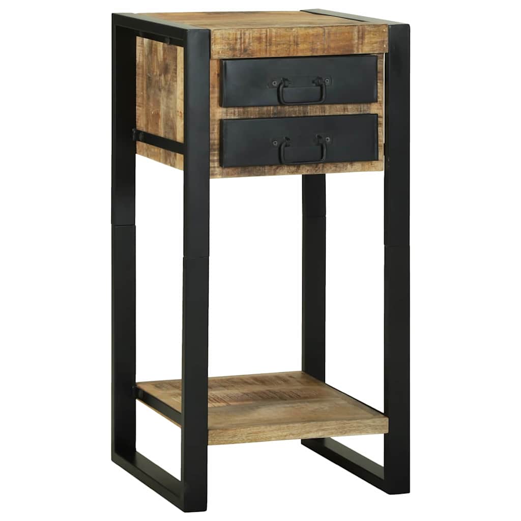 vidaXL End Table with Drawer Brown 40 x 40 x 80 cm Solid Mango Wood