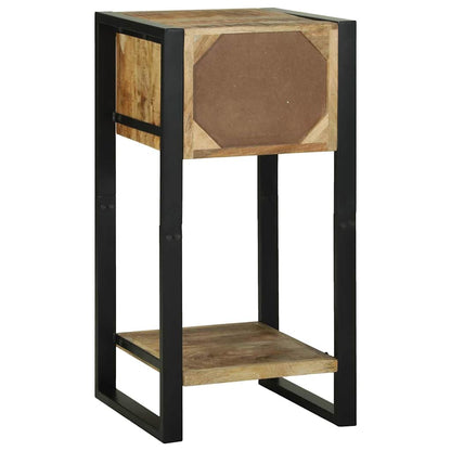 vidaXL End Table with Drawer Brown 40 x 40 x 80 cm Solid Mango Wood