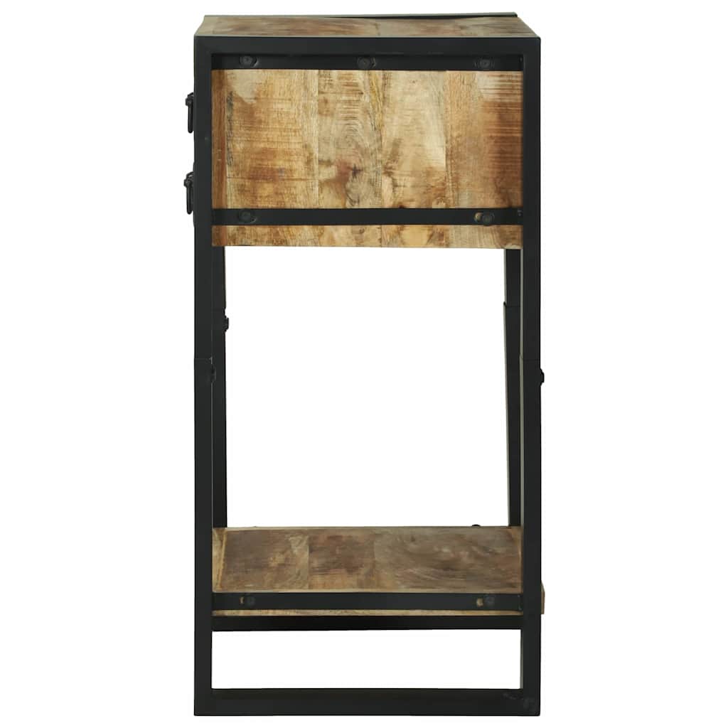 vidaXL End Table with Drawer Brown 40 x 40 x 80 cm Solid Mango Wood