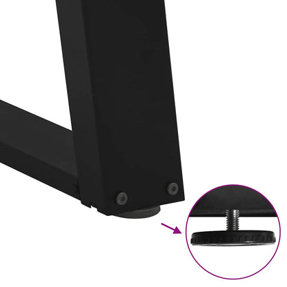 vidaXL Coffee Table Legs U-Shaped 2 pcs Black 30x(30-31) cm Steel