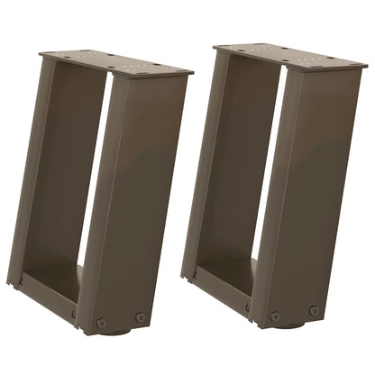 vidaXL Coffee Table Legs U-Shaped 2 pcs Natural Steel 30x(30-31) cm Steel