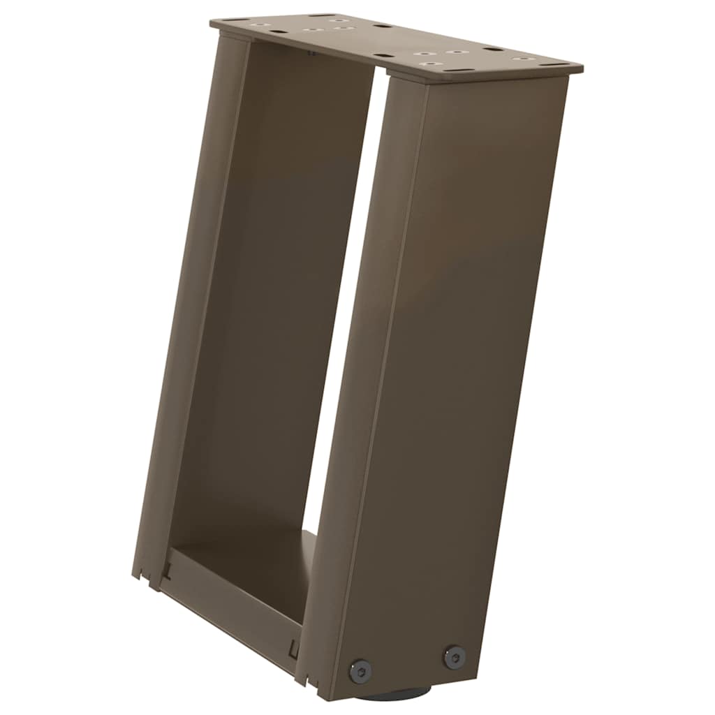 vidaXL Coffee Table Legs U-Shaped 2 pcs Natural Steel 30x(30-31) cm Steel