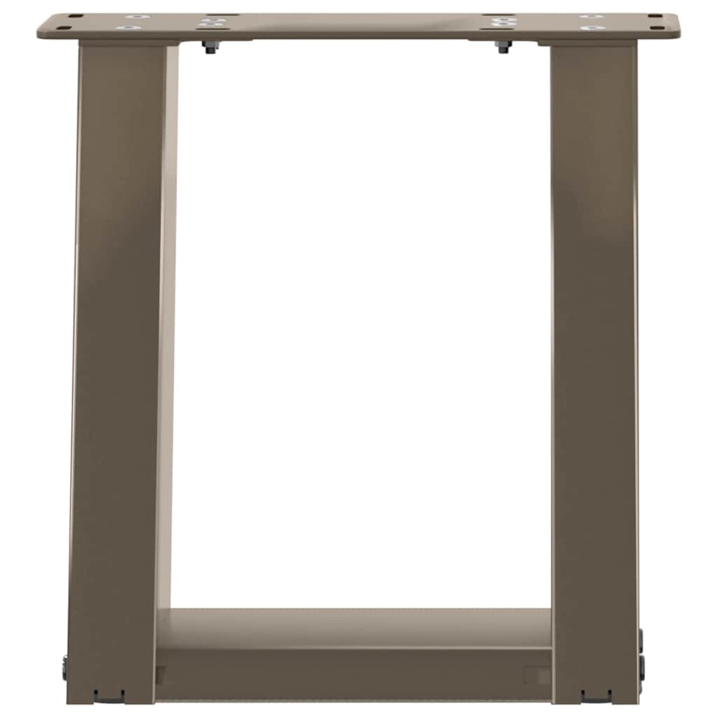 vidaXL Coffee Table Legs U-Shaped 2 pcs Natural Steel 30x(30-31) cm Steel