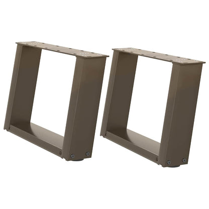 vidaXL Coffee Table Legs U-Shaped 2 pcs Natural Steel 40x(30-31) cm Steel