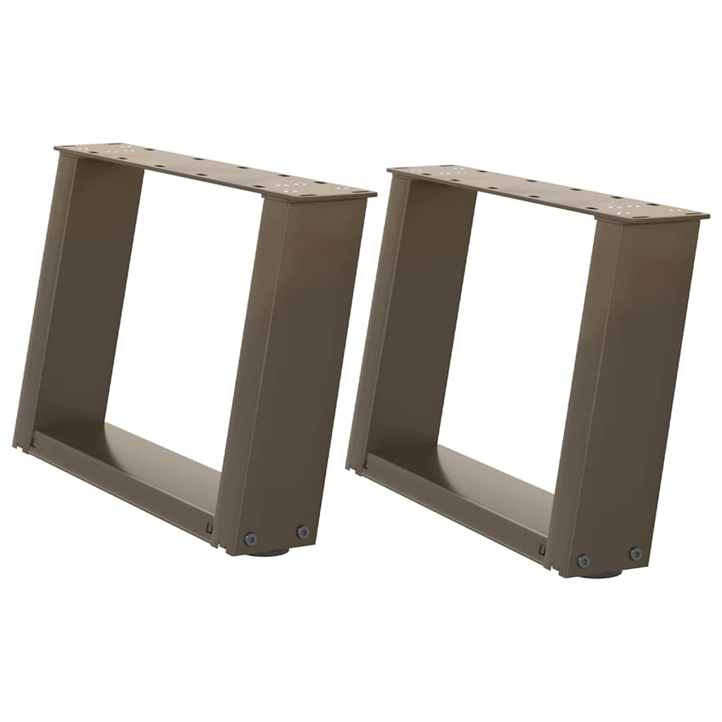 vidaXL Coffee Table Legs U-Shaped 2 pcs Natural Steel 40x(30-31) cm Steel