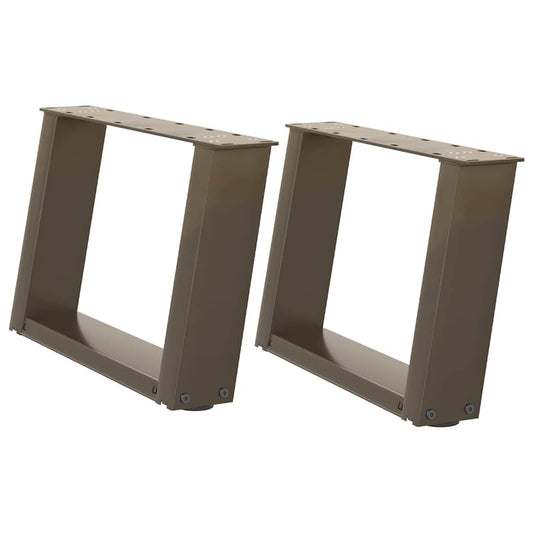 vidaXL Coffee Table Legs U-Shaped 2 pcs Natural Steel 40x(30-31) cm Steel
