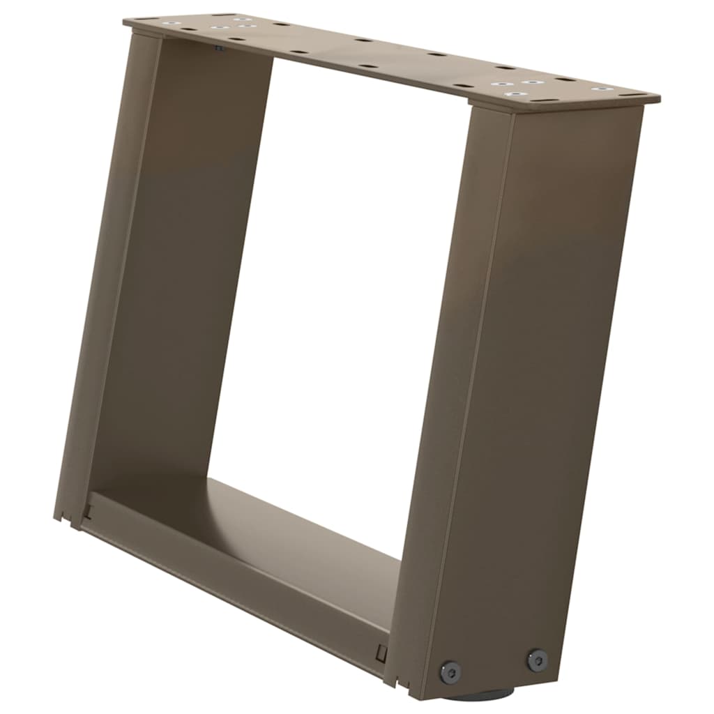 vidaXL Coffee Table Legs U-Shaped 2 pcs Natural Steel 40x(30-31) cm Steel